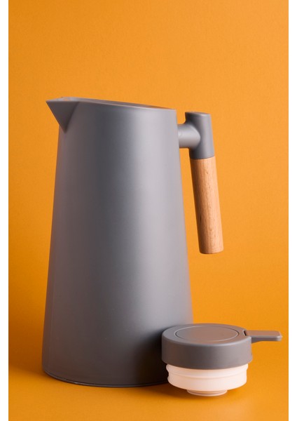 Aster Nordic Bambu Saplı Cam Vakumlu Termos 1000 ml Gri fiyatları