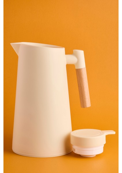 Aster Nordic Bambu Saplı Cam Vakumlu Termos 1000 ml Krem fiyatları