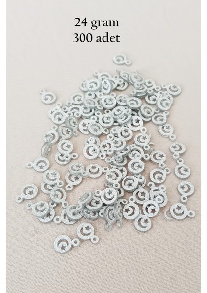 Oya Abiye Bileklik Kolye Pleksi Metalik Plastik Pul Gümüş Renk 24 Gram 300 Adet - BNC576