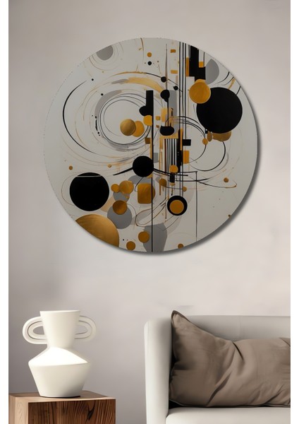 Soyut Sanat Dekoratif Ahşap Mdf Ev/işyeri Duvar Tablo Yuvarlak Ev/işyeri Duvar Tablo
