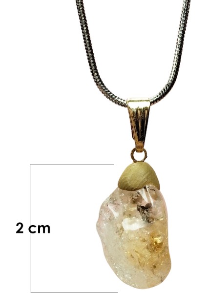 Sitrin Doğal Taşı Zincirli El Yapımı Kolye Uç: 2 cm Zincir: 20 cm Kutulu fiyatları