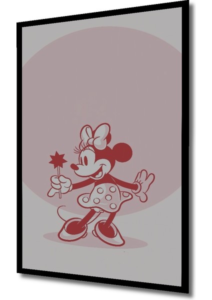 Çerçeve Görünümlü Minnie Mouse Dekoratif Ahşap Mdf Ev Duvar Tablo Dikdörtgen Ev Duvar Tablo fiyatları