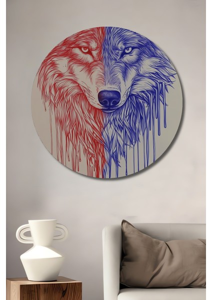 Kurt Iç Içe Dualite Ahşap Mdf Dekoratif Ev/işyeri Duvar Tablo Yuvarlak Ev/işyeri Duvar Tablo