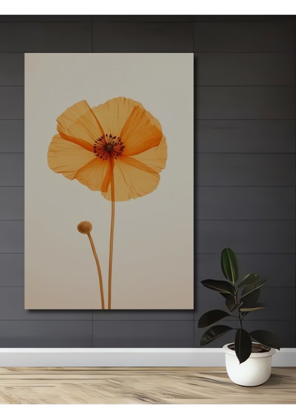 Turuncu Gelincik Çiçeği Dekoratif Ahşap Mdf Ev/işyeri Duvar Tablo Dikdörtgen Ev/işyeri Duvar Tablo