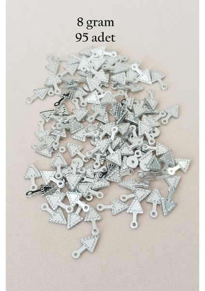 Oya Abiye Bileklik Kolye Pleksi Metalik Plastik Pul Gümüş Renk 8 Gram 95 Adet - BNC505
