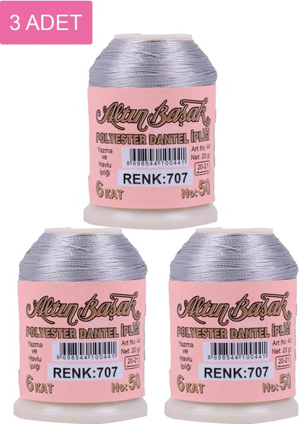 3 Adet Altınbaşak Oya ve Dantel Ipi 20 gr - Royaleks - No: 707
