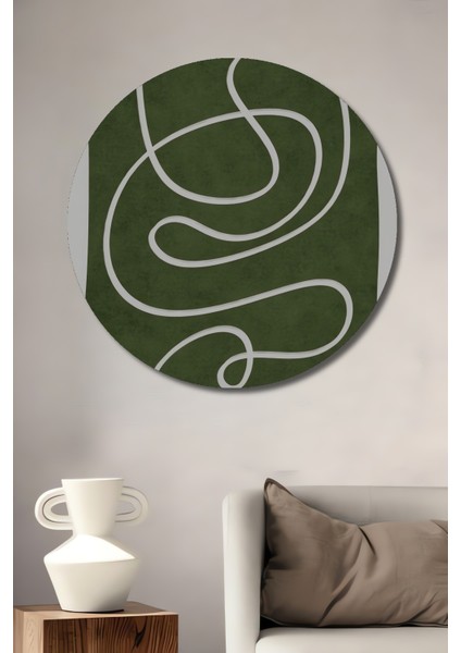 Soyut Çizgiler Dekoratif Ahşap Mdf Ev/işyeri Duvar Tablo Yuvarlak Ev/işyeri Duvar Tablo