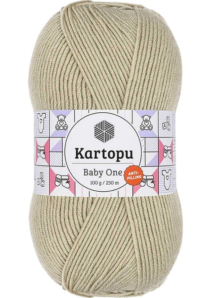 1 Adet Baby One Tüylenmeyen El Örgü Ipi Yünü Bej K861
