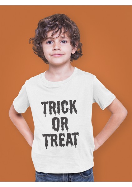 Trick Or Treat Beyaz Çocuk Tişört T-Shirt