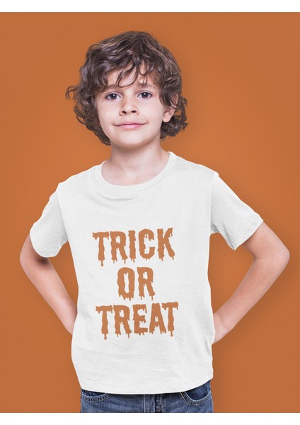 Trick Or Treat Turuncu Çocuk Tişört T-Shirt