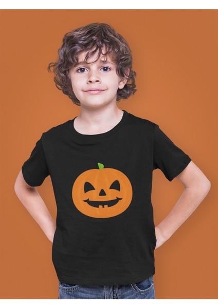 Halloween Pumpkin Face Bal Kabağı Çocuk Tişört T-Shirt