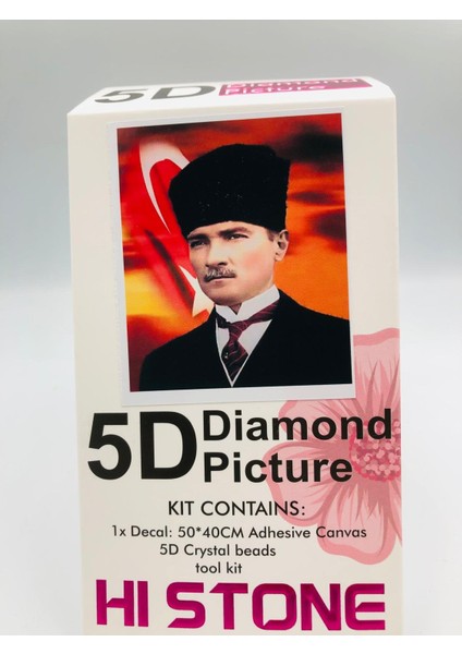 50X40 Boncuklu Atatürk Taş Mozaik Elmas Goblen Pano Tablo Resim Boncuk Puzzle Dıamond Paıntıng Hı Stone fiyatları