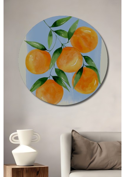 Valencia Portakal Bahçesi Ahşap Mdf Dekoratif Ev/işyeri Duvar Tablo Yuvarlak Ev/işyeri Duvar Tablo