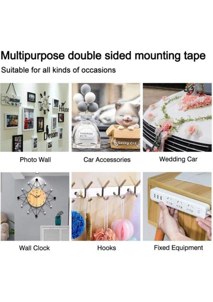 Çift Taraflı Akrilik Silikon Bant Yüksek Mukavemetli 18MM x 2 Metre