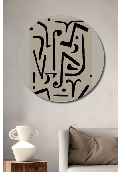 Paul Klee Soyut Sanat Ahşap Mdf Dekoratif Ev/işyeri Duvar Tablo Yuvarlak Ev/işyeri Duvar Tablo