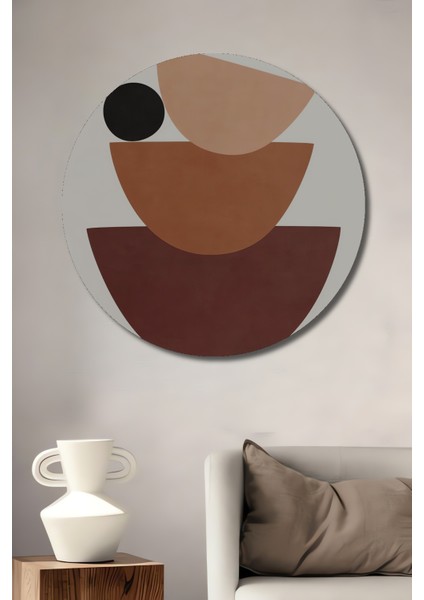 Modern Geometrik Soyut Ahşap Mdf Dekoratif Ev/işyeri Duvar Tablo Yuvarlak Ev/işyeri Duvar Tablo