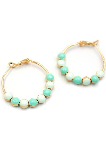 Mineli Halka Küpe - Turkuaz fiyatları