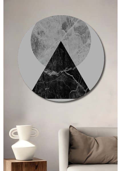 Soyut Geometrik Tasarım Ahşap Mdf Dekoratif Ev/işyeri Duvar Tablo Yuvarlak Ev/işyeri Duvar Tablo