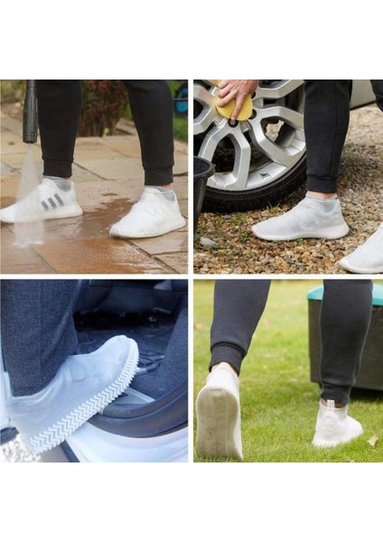 Silikon Ayakkabı Kılıfı Kaymaz Su Kir Geçirmez L Beden Siyah (4915) fırsatları