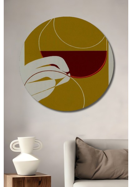 Remy Martin Şarap Kadehi Dekoratif Ahşap Mdf Ev/işyeri Duvar Tablo Yuvarlak Ev/işyeri Duvar Tablo