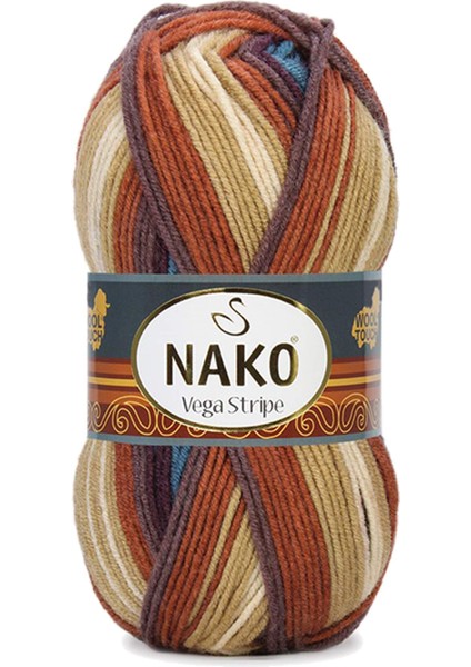 5 Adet Vega Stripe Premium Akrilik El Örgü Ipi Yünü No: 82420 modelleri