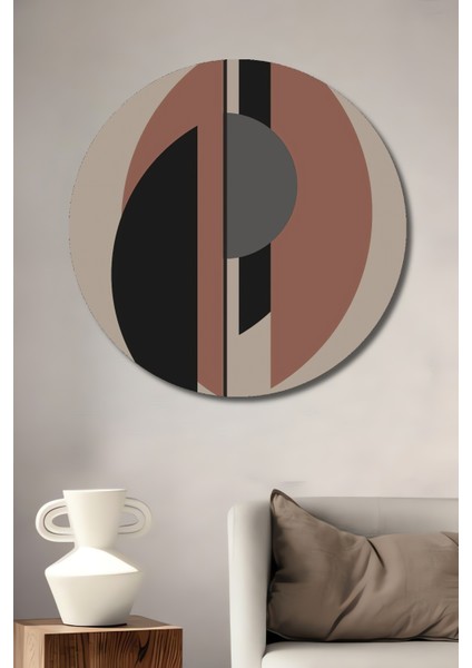 Soyut Sanat Geometrik Dekoratif Ahşap Mdf Ev/işyeri Duvar Tablo Yuvarlak Ev/işyeri Duvar Tablo