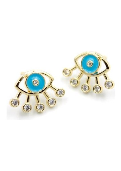 Mineli Göz Küpe - Turkuaz