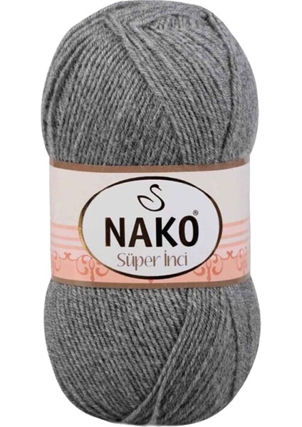 1 Adet Süper Inci El Örgü Ipi 100 gr Gri Melanj 194