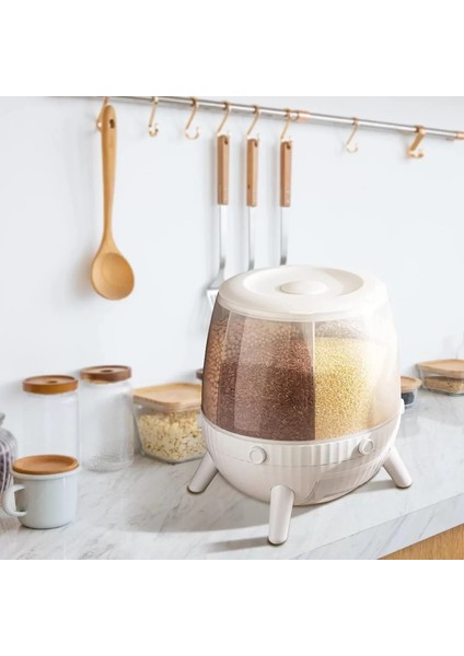 6 Bölmeli 360 Derece Dönebilen 6 Lt Bakliyat Organizeri (4915) fırsatları