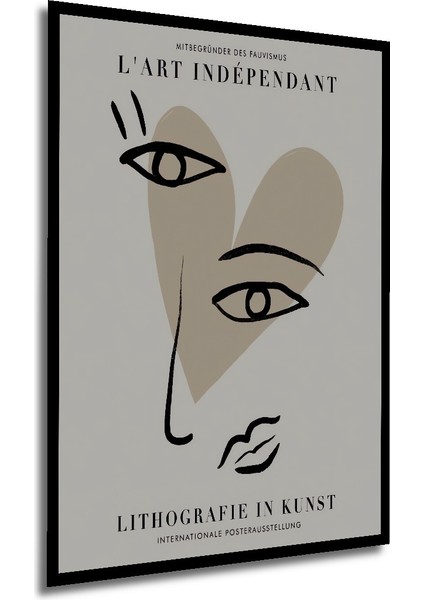 Çerçeve Görünümlü Soyut Yüz Dekoratif Ahşap Mdf Işyeri Duvar Tablo Dikdörtgen Işyeri Duvar Tablo modelleri