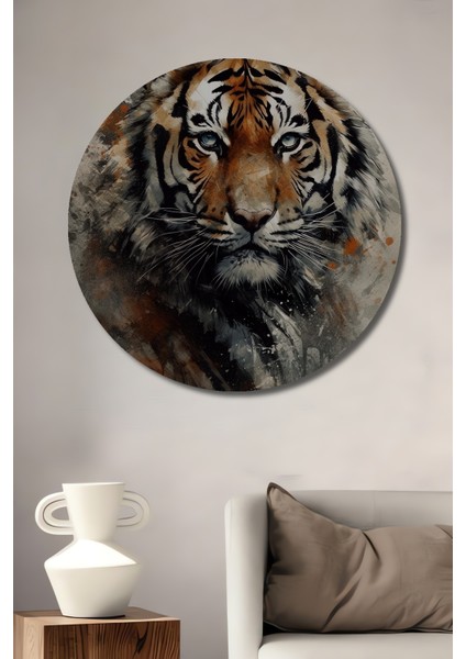 Kaplan Gücü Dekoratif Ahşap Mdf Ev/işyeri Duvar Tablo Yuvarlak Ev/işyeri Duvar Tablo