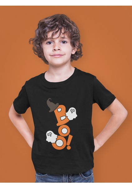 Cadılar Bayramına Özel Boo Halloween Çocuk Tişört T-Shirt