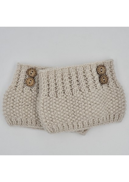 El Örgüsü Bej Bot Manşeti (Boot Cuffs)