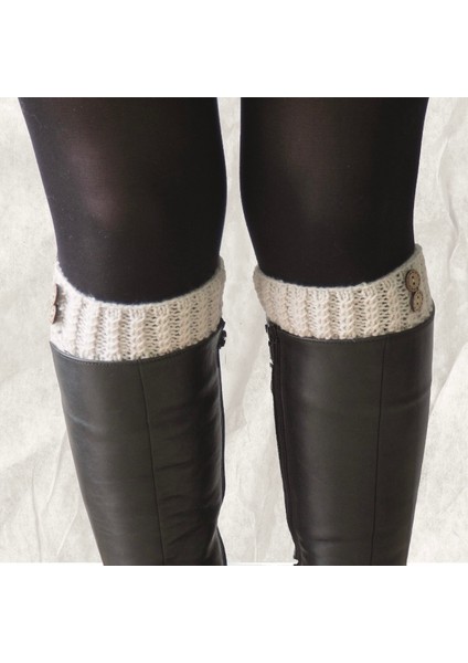 El Örgüsü Bej Bot Manşeti (Boot Cuffs) modelleri