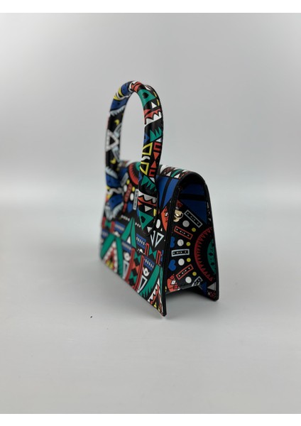 Kadın Suni Deri Çok Renkli Retro Kare Mini Boy El Çantası fiyatları