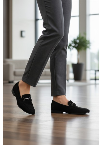 Siyah Süet Hafif Kadın Günlük Ayakkabı 572433 Z