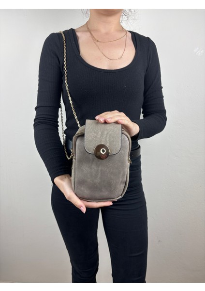 Kadın Süet Vizon Zincir Askılı Kapaklı Mini Boy Çapraz Çanta modelleri