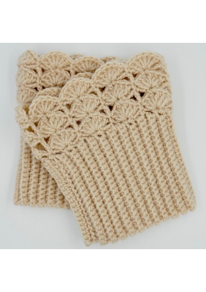 El Örgüsü Krem Bot Manşeti (Boot Cuffs)