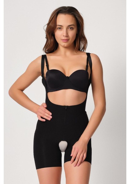 Siyah Mı Emay 2834 Göğsü Açık Ferumalı Tül Popo Boy Lazer Korse