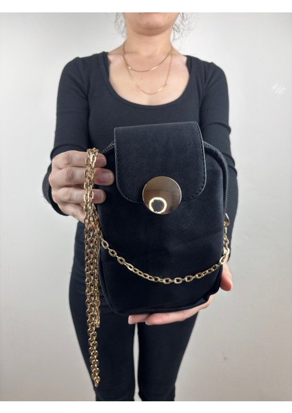 Kadın Süet Siyah Zincir Askılı Kapaklı Mini Boy Çapraz Çanta modelleri