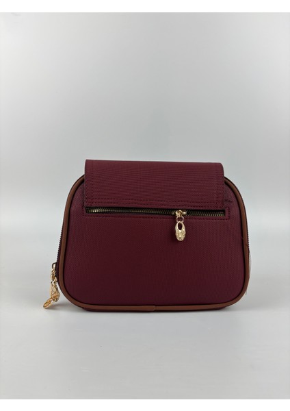 Kadınkumaş Bordo Tokalı Kapaklı Şık Mini Boy El ve Omuz Çantası fiyatları