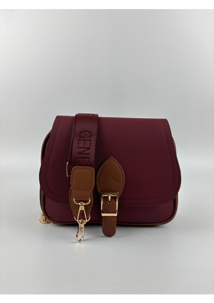 Kadınkumaş Bordo Tokalı Kapaklı Şık Mini Boy El ve Omuz Çantası fırsatları