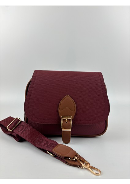 Kadınkumaş Bordo Tokalı Kapaklı Şık Mini Boy El ve Omuz Çantası indirimleri