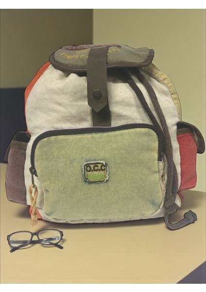 Kaliteli Tek Gözlü Vintage Salaş Disayn Unisex Sırt Günlük Okul Gezi Kamp Trekking Çantası 29CMX36CM