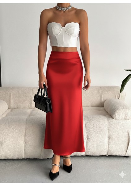 Ithal Saten Kumaş Balık Form Kadın Etek modelleri