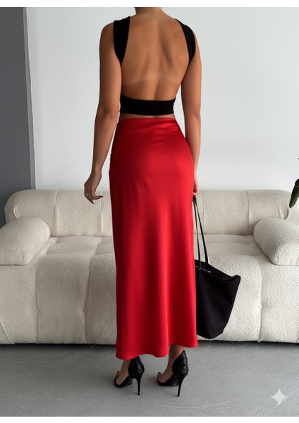 Ithal Saten Kumaş Balık Form Kadın Etek indirimleri