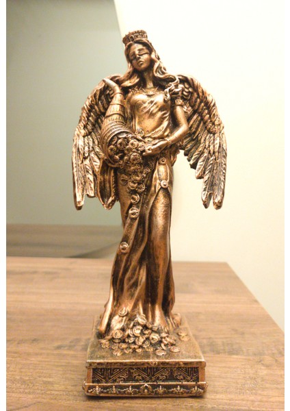 Tasarım Kanatlı Fortuna Biblo 27 cm Ev Dekor Dekoratif Hediyelik