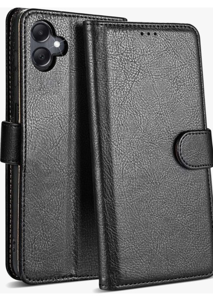 Samsung Galaxy A07 Kılıf 360 Tam Kaplar Deri Dokulu Kapaklı Cüzdan Standlı Kartvizitli Kopçalı Kapak