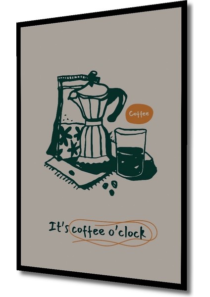 Çerçeve Görünümlü Kahve Zamanı Dekoratif Ahşap Mdf Ev Duvar Tablo Dikdörtgen Ev Duvar Tablo fiyatları