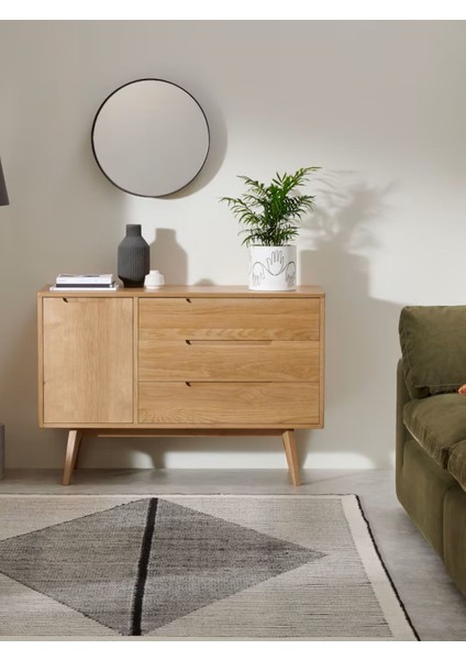Luno Modern Iskandinav Tarzı Konsol Dolap 3 Çekmece 1 Kapaklı